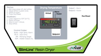 SlimLine™ Resin Dryer controls
