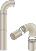 DH series insulated hoppers hard pipe kit